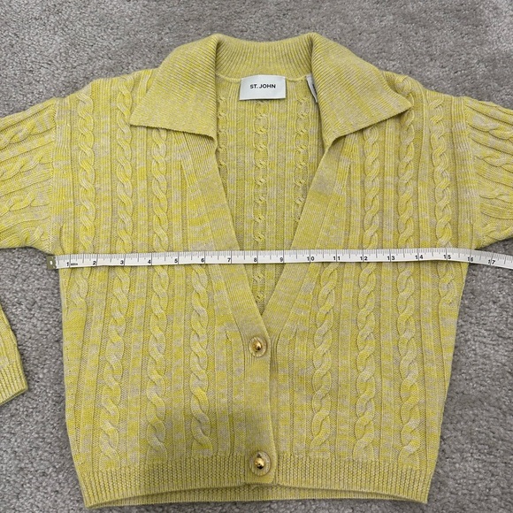 St. John Cable-Knit 100% Wool Maxi Two-Piece Set in Yellow Size XSmall - Picture 8 of 10